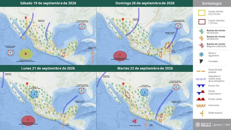 Clima para fin de semana con lluvias muy fuertes