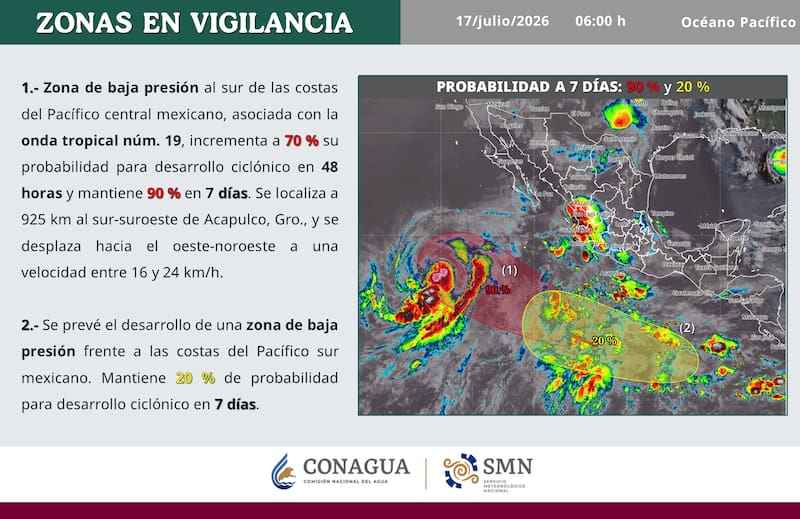 Alertas por formación de ciclones