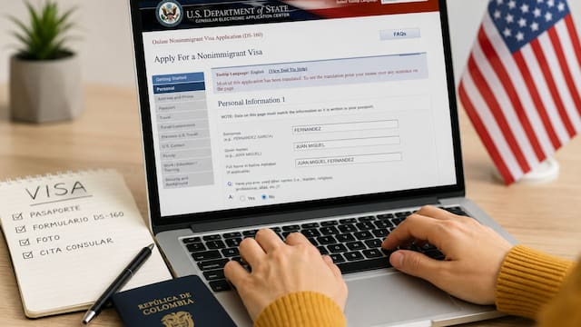 Se despide la visa americana: el Formulario DS-160 que deberán completar todos los colombianos para viajar e ingresar a Estados Unidos en 2026
