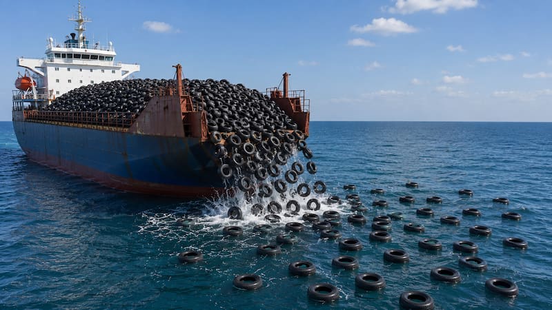 Fracasaron al lanzar dos millones de neumáticos al océano: más de 50 años después aún lidiamos con las consecuencias