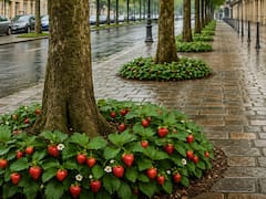Una ciudad de Francia plantó fresas silvestres alrededor de los árboles urbano: cualquier persona puede cosecharlas y tomarlas gratuitamente