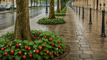 Una ciudad de Francia plantó fresas silvestres alrededor de los árboles urbano: cualquier persona puede cosecharlas y tomarlas gratuitamente