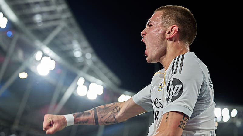 Franco Mastantuono, en el encuentro por la sexta fecha del Torneo Clausura 2025 de La Liga. FOTO: (X/REDES@realmadrid)/NA.