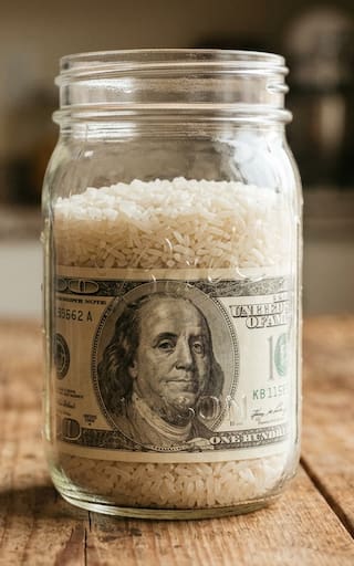Envolver y guardar un billete de dólar en un frasco con arroz: para qué sirve y por qué lo recomiendan