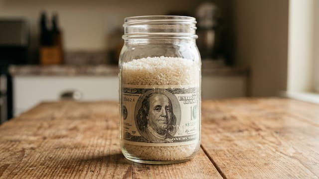 Envolver y guardar un billete de dólar en un frasco con arroz: para qué sirve y por qué lo recomiendan
