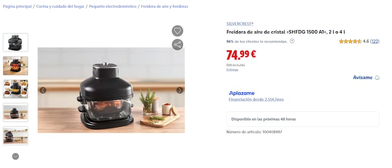 Permite freír, asar, hornear y recalentar alimentos, todo por menos de 75 euros.