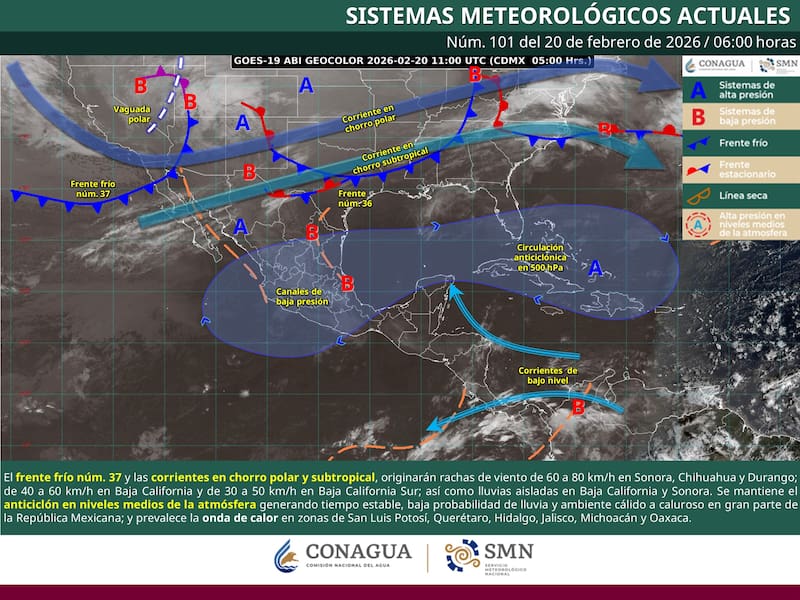 Las temperaturas mínimas representarán uno de los mayores riesgos de la jornada.