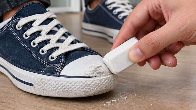 Frotar una goma de borrar en los zapatos: para qué sirve y por qué lo recomiendan