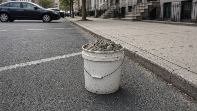Confirmado | Prohíben apartar lugar en las calles de la ciudad con cubetas o esferas de cemento