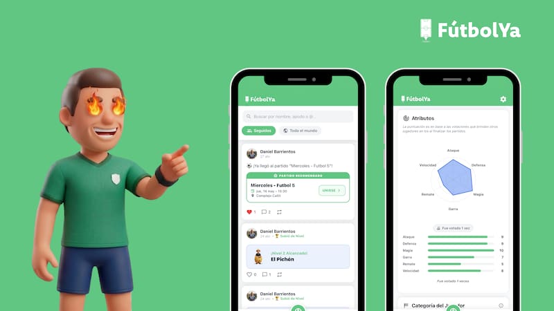 FutbolYa: el Tinder del picadito que arranco con 500 u$s y que proyecta cerrar el año con 25.000 u$s
