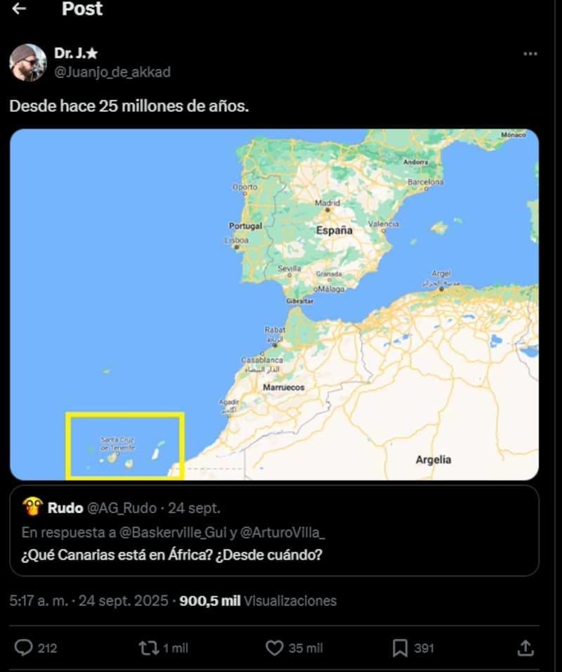 Las Islas Canarias no están en África: la ciencia desmiente la polémica viral de Twitter (foto: archivo).