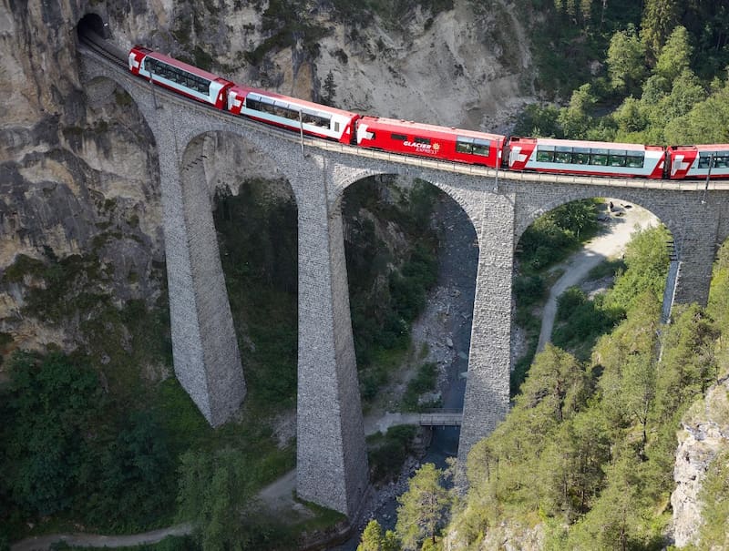 Recorrido del tren. Foto: Glacier Express.