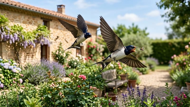 Las golondrinas son aves migratorias que eligen construir sus nidos de barro en aleros y balcones porque encuentran condiciones favorables.