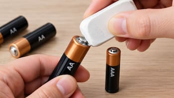 Frotar una goma de borrar a las pilas AA y AAA: para qué sirve y por qué lo recomiendan