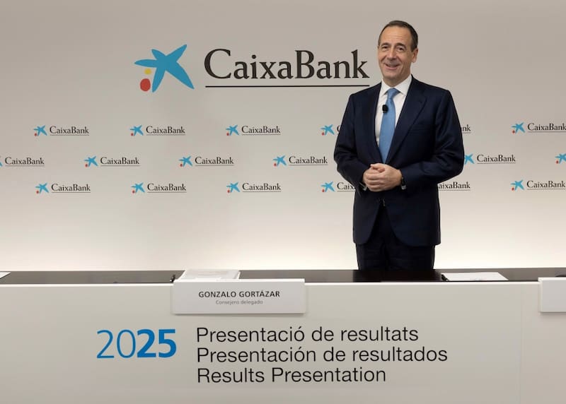 Gonzalo Gortázar, consejero delegado de CaixaBank, en la presentación de los resultados de 2025.