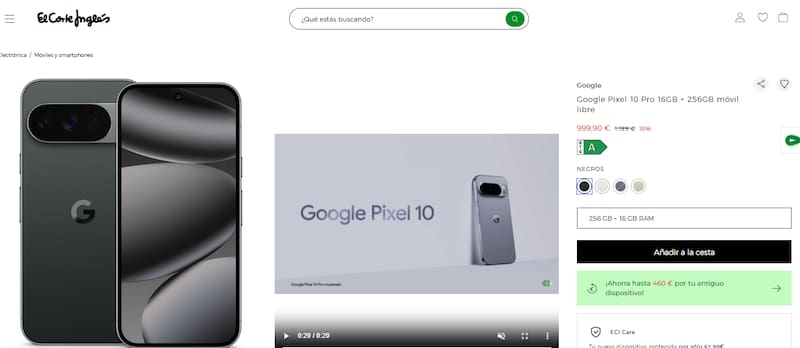El Corte Inglés ofrece el Google Pixel 10 Pro en descuento: este novedoso smartphone cuenta con IA de Gemini.