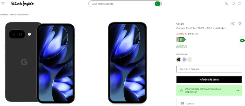 El Google Pixel 9a está en descuento: El Corte Inglés ofrece este novedoso smartphone con inteligencia artificial y cámara 4K.