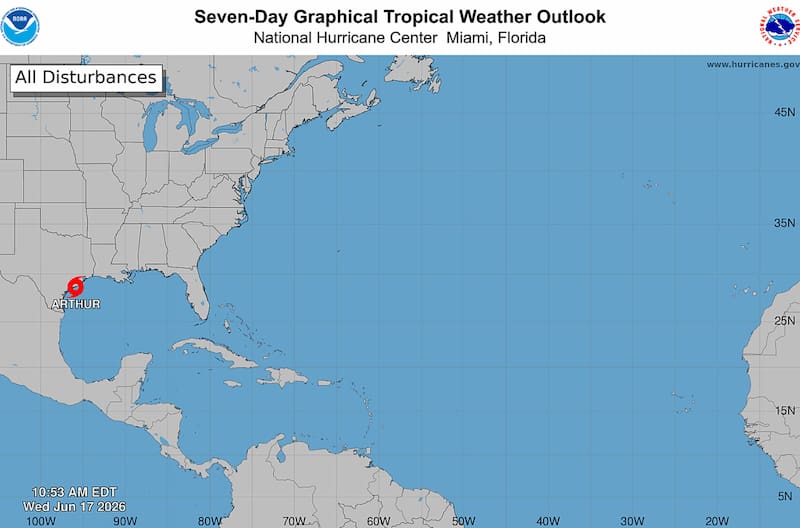 El NHC de Estados Unidos avisó este martes de la posible formación de la primera tormenta tropical del Atlántico este año frente a Texas.