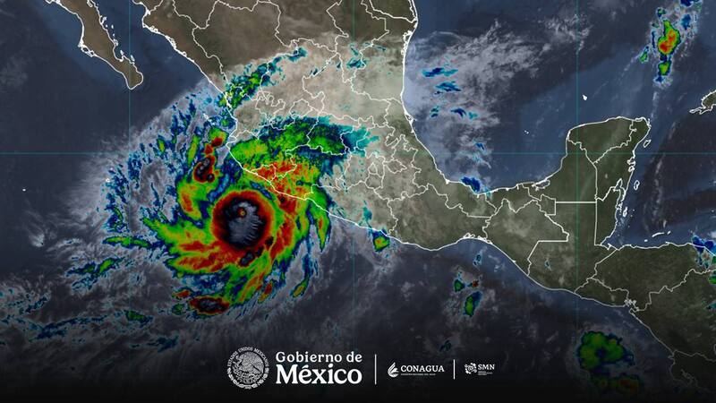 Gráfico del satélite que monitorea el huracán Simón.