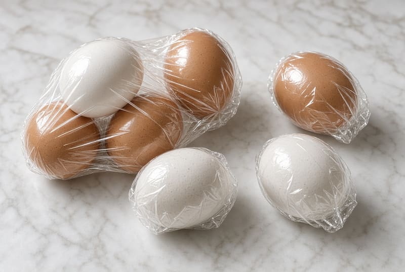 Beneficios para los huevos que se guardan con papel film.