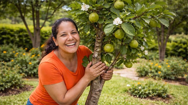 Ideal para jardines pequeños: el árbol frutal que florece todo el año, da sombra, no levanta el piso y aguanta sequías