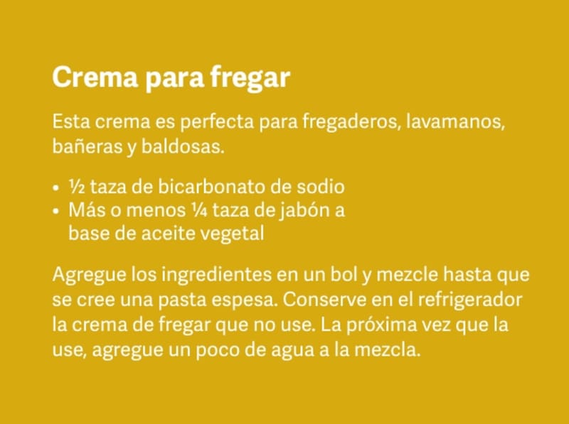 Instrucciones para preparar la crema de fregar, según Oregón Metro