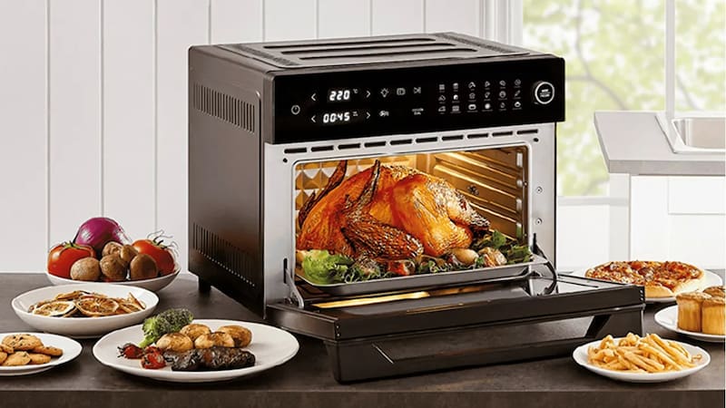 La marca HDC presentó el horno smart con freidora de aire HAF-SO30LBK. Fuente: El Cronista.