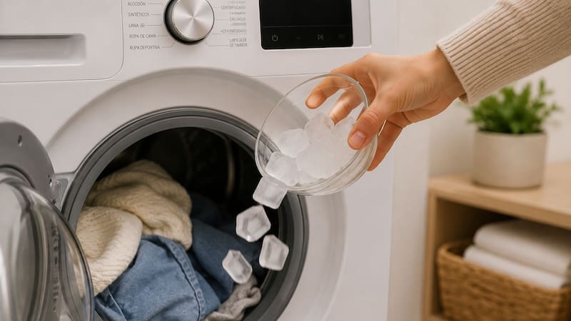 Un sencillo truco casero puede ayudar a reducir las arrugas de la ropa durante el secado. Solo se necesitan algunos cubos de hielo y la secadora.