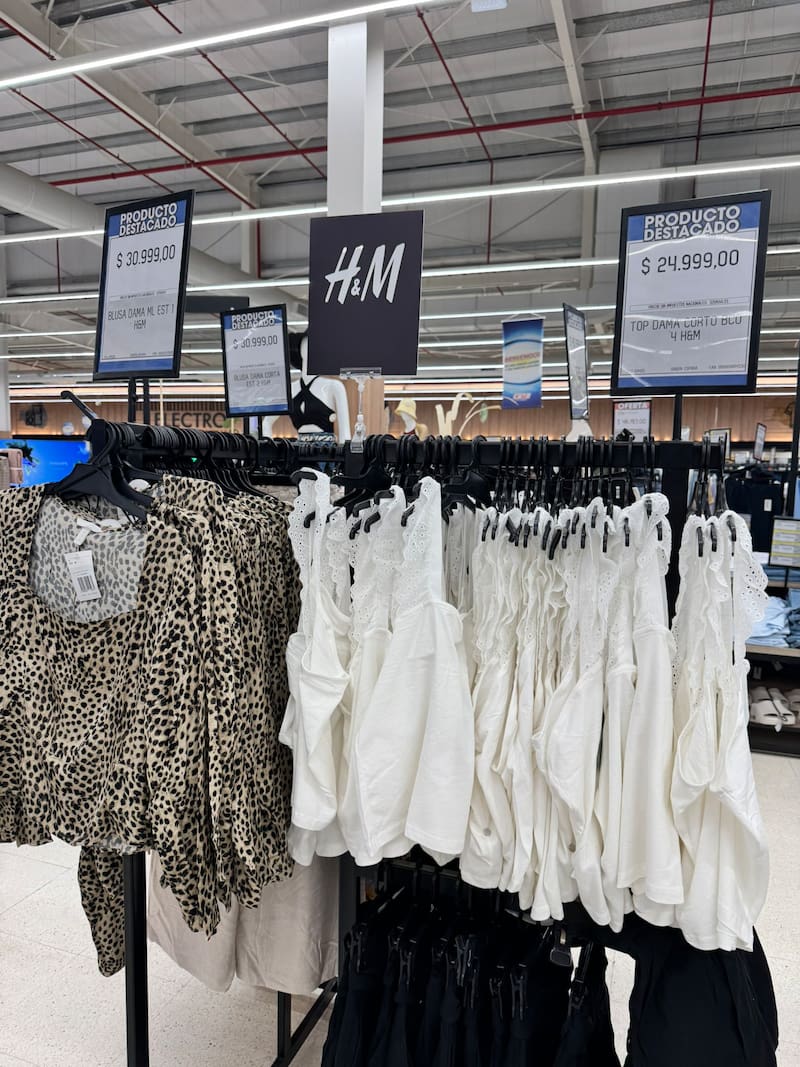 Las prendas de H&M en Coto.