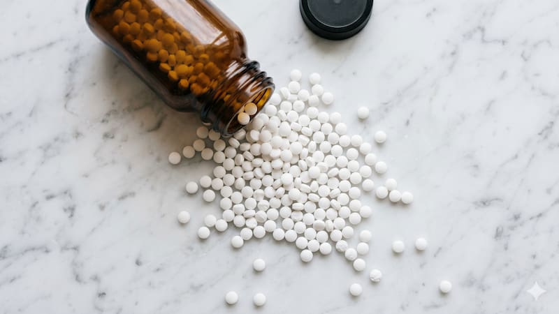 Pequeñas esferas de azúcar sin principio activo demostrado: lo que la ciencia dice sobre los productos homeopáticos. Imagen generada con inteligencia artificial.