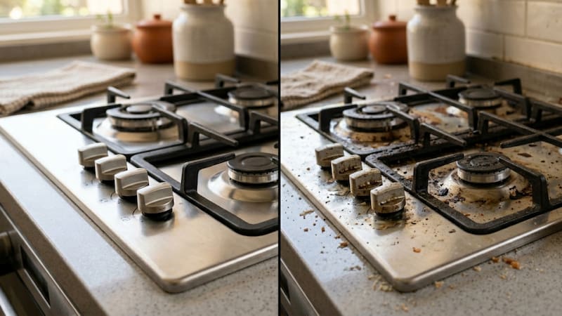 La manera más efectiva de limpiar la hornalla de la cocina.