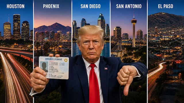 Medida general | Houston, Phoenix, San Diego, San Antonio y El Paso prohibirán la licencia de conducir a quienes no puedan demostrar que son ciudadanos legales