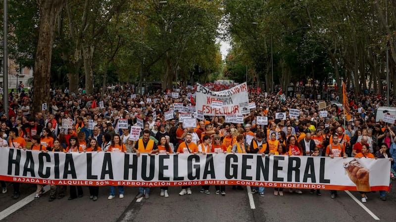 España afrontará una huelga general el próximo 11 de noviembre por el derecho a la vivienda, los salarios y el coste de la vida