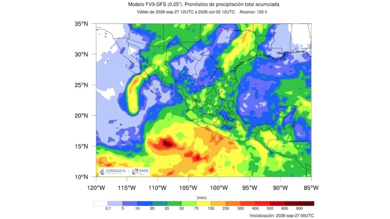 Lluvias torrenciales por el Huracán Polo y vientos de hasta 200 km/h: Baja California Sur, Oaxaca, Guerrero y Chiapas en alerta este lunes 28 de septiembre