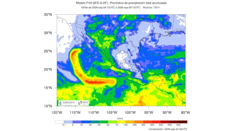 Pronóstico del clima en México: el huracán Polo continuará generando lluvias fuertes y alto oleaje este viernes 25 de septiembre.