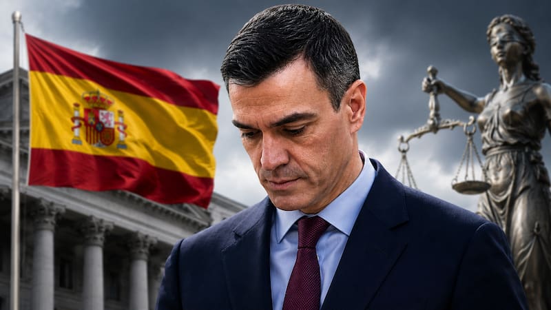 Imagen generada con inteligencia artificial que representa de forma ilustrativa al presidente del Gobierno, Pedro Sánchez, en el contexto de la controversia política y judicial vinculada al caso Leire Díez.