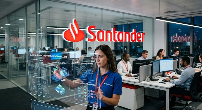 Imagen ilustrativa del uso de IA en Santander.