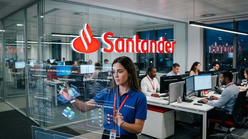 Imagen ilustrativa del uso de IA en Santander.