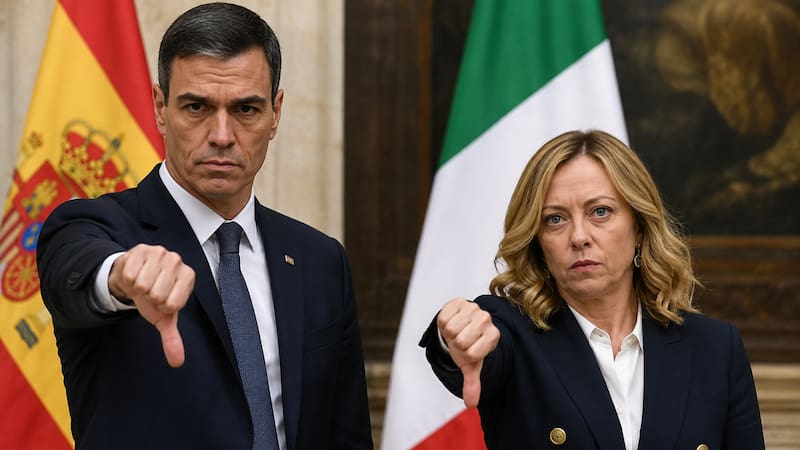 Imagen ilustrativa generada con inteligencia artificial que representa las restricciones migratorias impulsadas por los gobiernos de España e Italia.