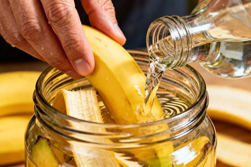 La combinación de cáscara de banana y vinagre se utiliza como alternativa casera para limpiar y abrillantar superficies metálicas de uso cotidiano.