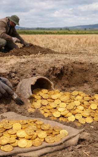 Descubrimiento del siglo | Desentierran monedas y lingotes de oro en un campo cultivado y es de un solo país