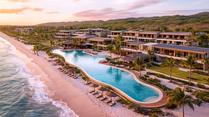 Construyen uno de los hoteles más enormes del continente: mide 1.200 hectáreas y se equipara con Dubai y Arabia Saudita. (Fuente: Representación creada con IA)