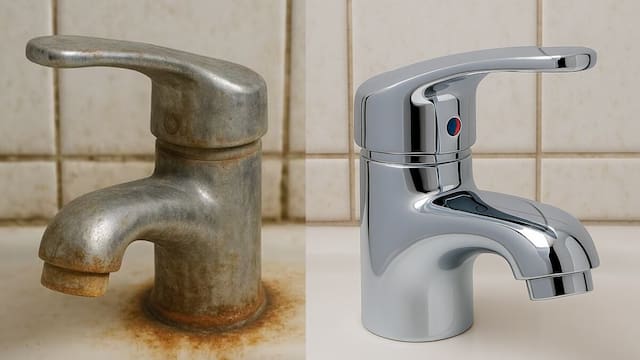 Ni ácido ni carbonato: el método viral para eliminar el sarro de los grifos y las manchas amarillentas del inodoro en un instante