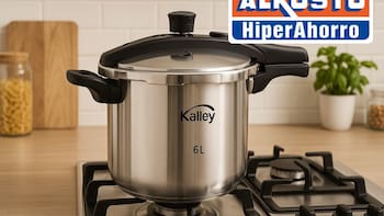 Alkosto liquida una olla a presión de alta capacidad y protección fortalecida para cocinar más veloz por menos de $98.000