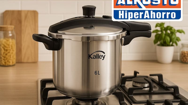Alkosto liquida una olla a presión de alta capacidad y protección fortalecida para cocinar más veloz por menos de $98.000.