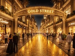 Construyen una calle cubierta de oro en el distrito más lujoso del país: albergará más de 1000 tiendas