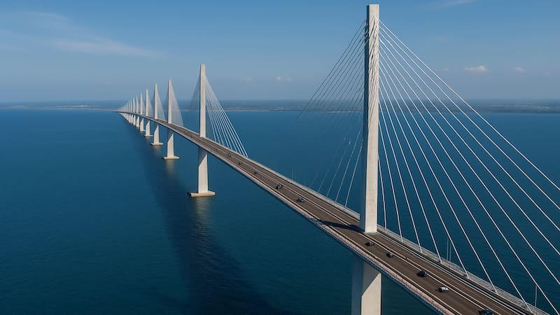 Erigen uno de los puentes más amplios de América: posee un cableado de miles de metros y une a todo el continente (Fuente: archivo).