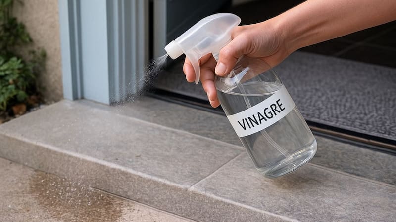 El aroma intenso del vinagre funciona como un inhibidor natural para varias plagas domésticas, mientras que la sal ayuda a repeler las malas energías. Foto: IA.