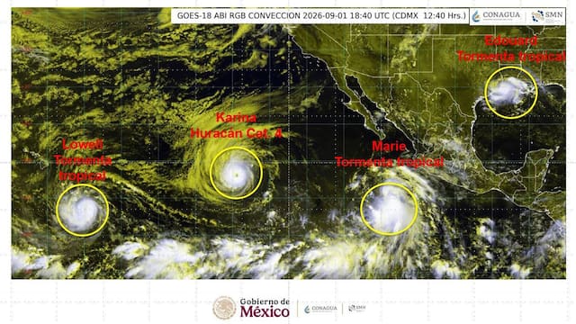 Se aproxima un “Tren de ciclones tropicales”: alerta de Conagua por lluvias y fuertes vientos en México por Marie, Karina, Lowell y Edouard