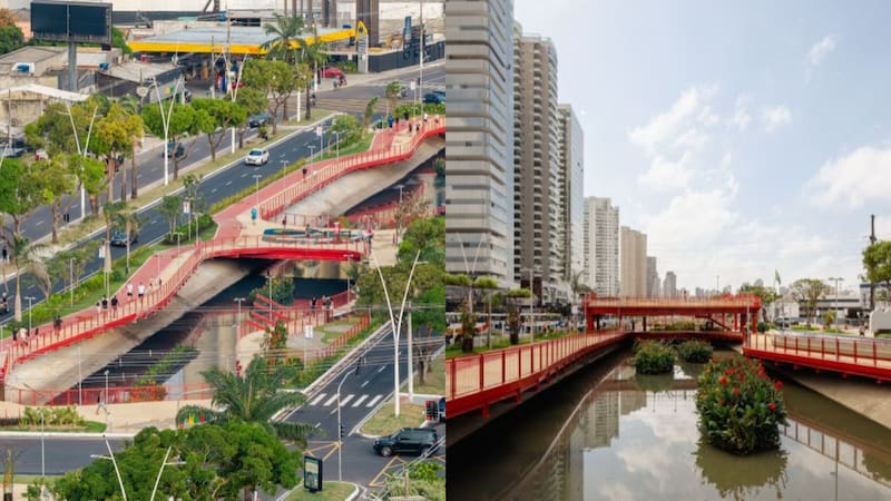 Inauguran la primera avenida que tiene un río en su interior y es el orgullo de todo un país. Foto: Naturaleza Urbana